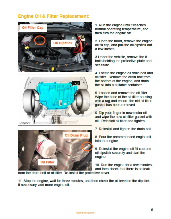 2013 Ford C-Max Oil & Filter Replacement